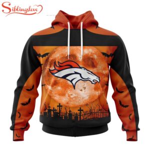 Custom Name And Number Denver Broncos NFL Special Halloween Night 3D Hoodie Shirt