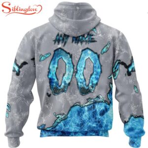 Custom Name And Number Detroit Lions Skull Face All Over Print Hoodie Shirt