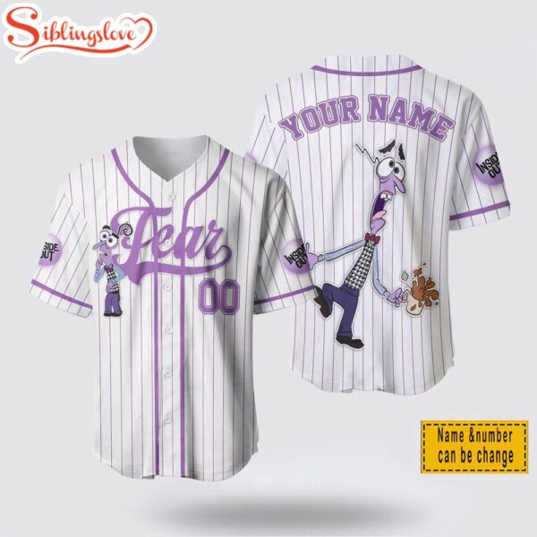 Personalized Cartoon Fear Inside Out Baseball Jersey Shirt