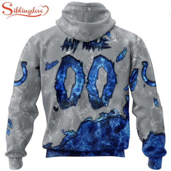 Custom Name And Number Indianapolis Colts Skull Face All Over Print Hoodie Shirt