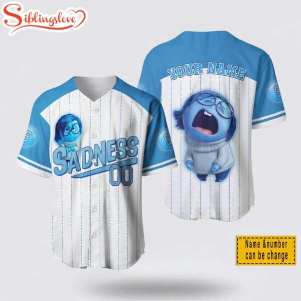 Personalized Cartoon Inside Out Sadness Baseball Jersey Shirt