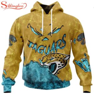 Custom Name And Number Jacksonville Jaguars Skull Face All Over Print Hoodie Shirt