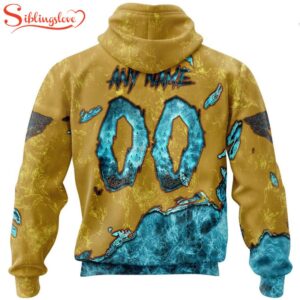 Custom Name And Number Jacksonville Jaguars Skull Face All Over Print Hoodie Shirt