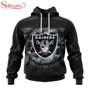 Custom Name And Number Las Vegas Raiders NFL Special Halloween Night 3D Hoodie Shirt