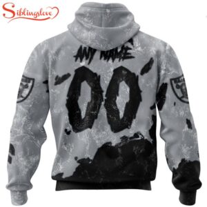 Custom Name And Number Las Vegas Raiders Skull Face All Over Print Hoodie Shirt