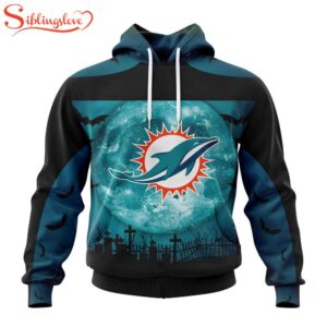 Custom Name And Number Miami Dolphins NFL Special Halloween Night 3D Hoodie Shirt