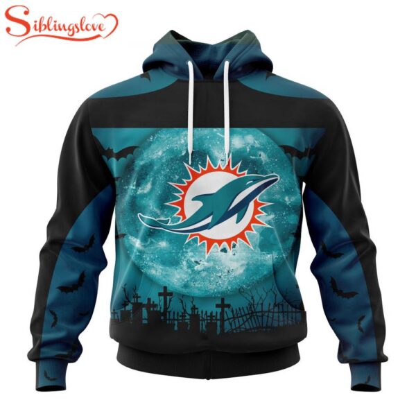 Custom Name And Number Miami Dolphins NFL Special Halloween Night 3D Hoodie Shirt