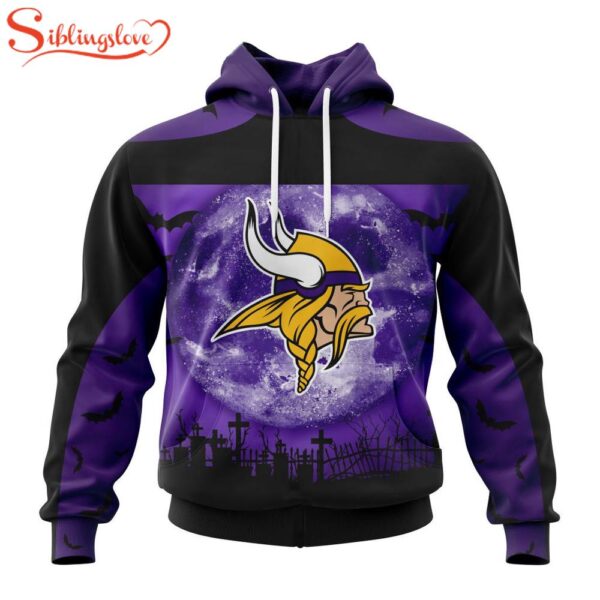 Custom Name And Number Minnesota Vikings NFL Special Halloween Night 3D Hoodie Shirt