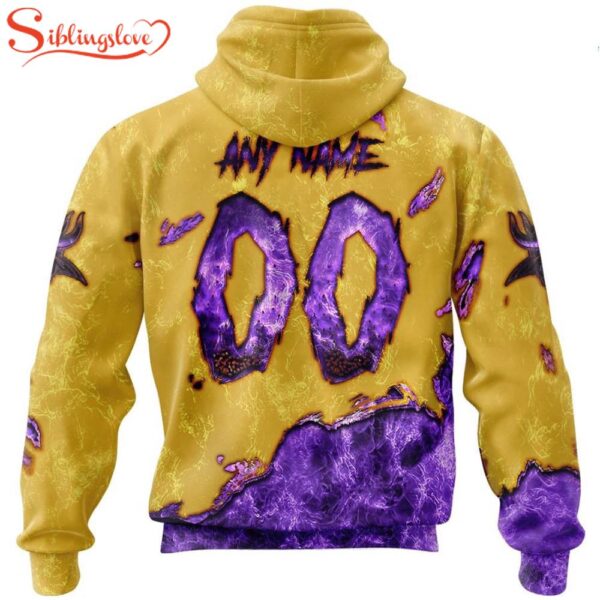 Custom Name And Number Minnesota Vikings Skull Face All Over Print Hoodie Shirt