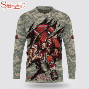 Custom Name And Number NFL Arizona Cardinals Camo Mascot All Over Print SweatShirt