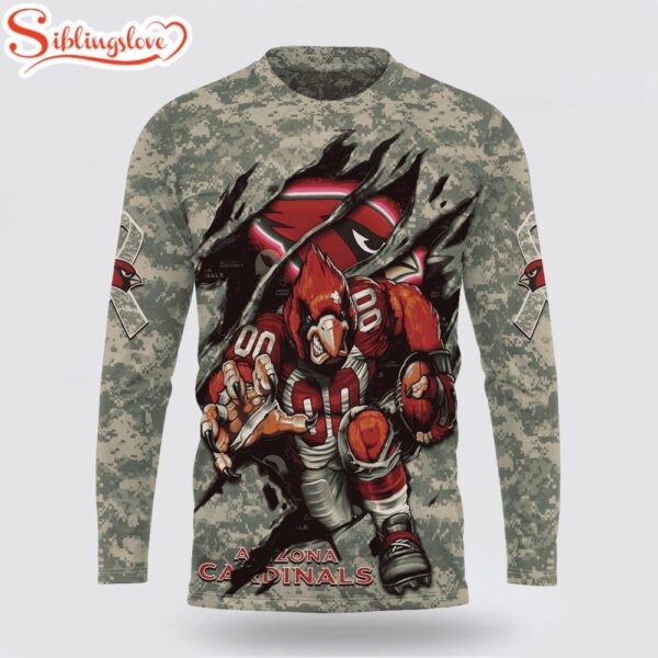 Custom Name And Number NFL Arizona Cardinals Camo Mascot 3D Sweatshirt Gift For Fans