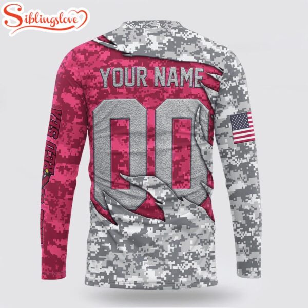 Custom Name And Number NFL Arizona Cardinals Camo US 3D Sweatshirt Gift For Fans