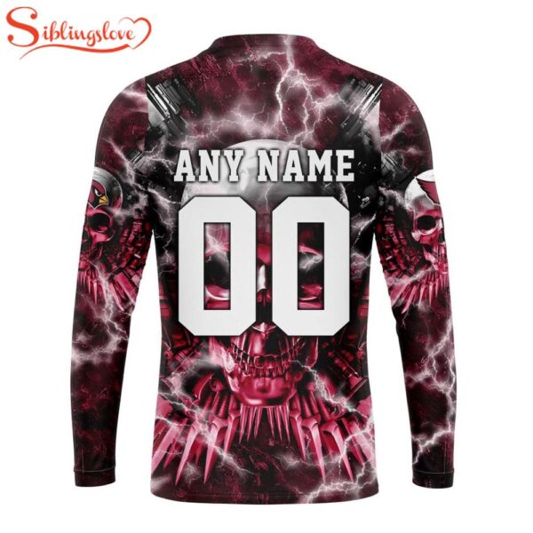 Custom Name And Number NFL Arizona Cardinals Expendables Skull Halloween 3D Sweatshirt