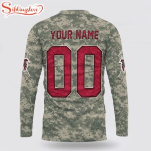 Custom Name And Number NFL Atlanta Falcons Camo Mascot All Over Print SweatShirt