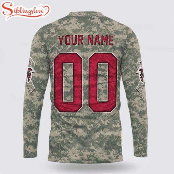 Custom Name And Number NFL Atlanta Falcons Camo Mascot 3D Sweatshirt Gift For Fans