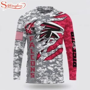 Custom Name And Number NFL Atlanta Falcons Camo US All Over Print SweatShirt