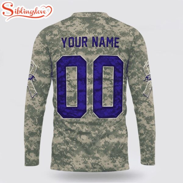 Custom Name And Number NFL Baltimore Ravens Camo Mascot 3D Sweatshirt Gift For Fans