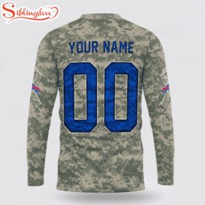 Custom Name And Number NFL Buffalo Bills Camo Mascot All Over Print SweatShirt