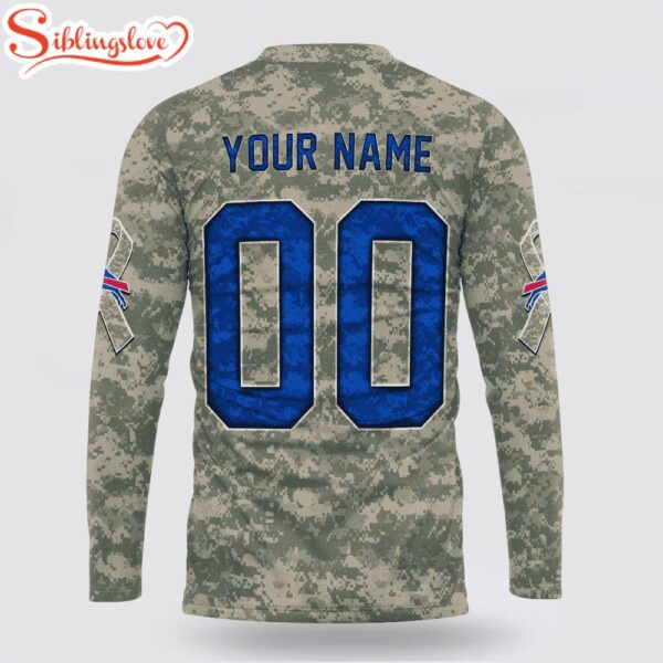 Custom Name And Number NFL Buffalo Bills Camo Mascot 3D Sweatshirt Gift For Fans