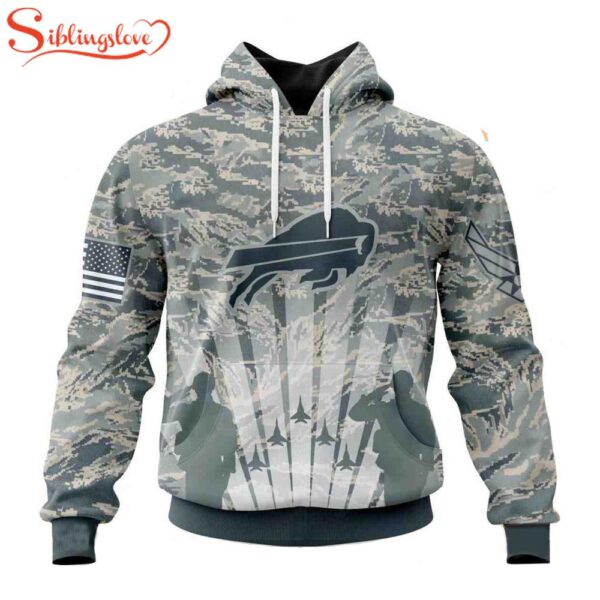 Custom Name And Number NFL Buffalo Bills Honor US Air Force Veterans 3D Hoodie Shirt