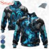 Custom Name And Number NFL Carolina Panthers Lava Pattern 3D Hoodie Shirt