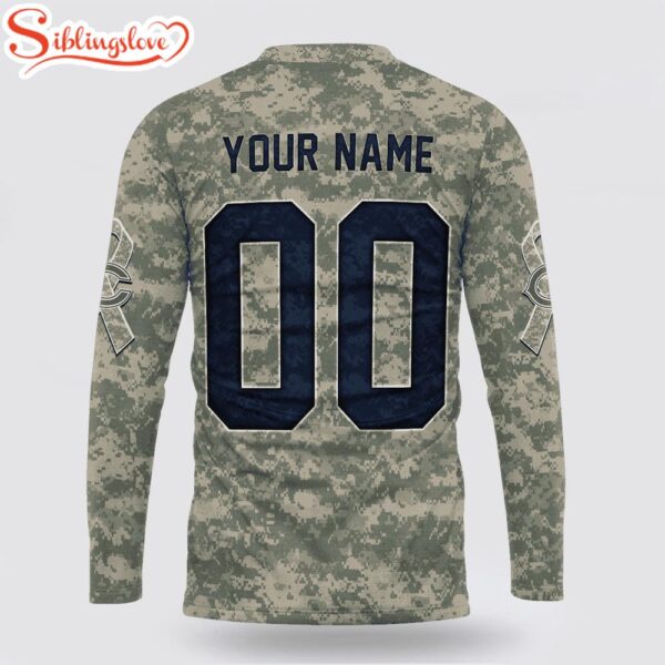 Custom Name And Number NFL Chicago Bears Camo Mascot 3D Sweatshirt Gift For Fans