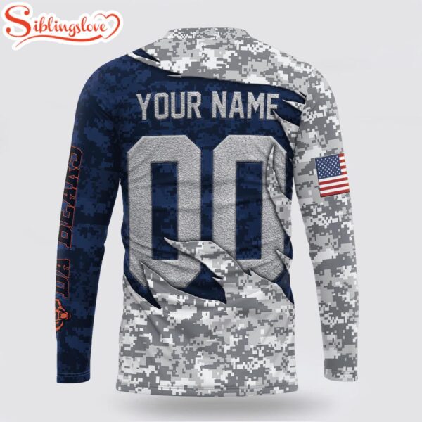 Custom Name And Number NFL Chicago Bears Camo US 3D Sweatshirt Gift For Fans