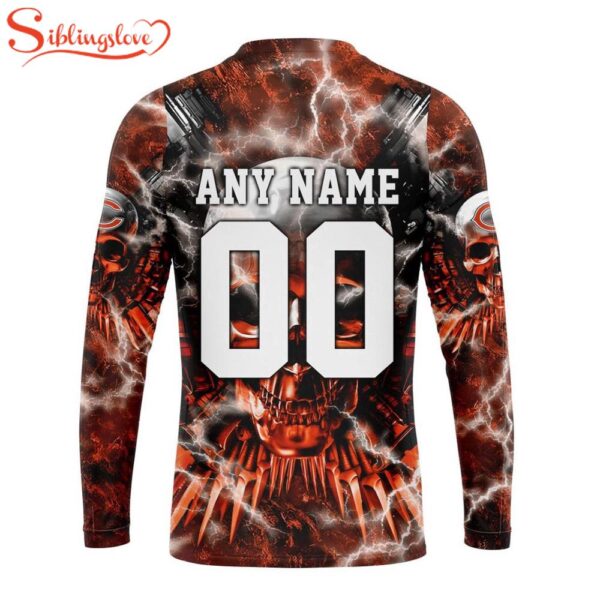 Custom Name And Number NFL Chicago Bears Expendables Skull Halloween 3D Sweatshirt