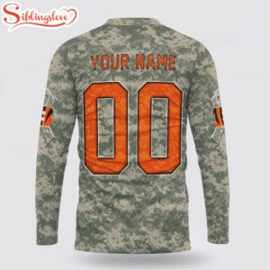 Custom Name And Number NFL Cincinnati Bengals Camo Mascot All Over Print SweatShirt