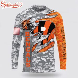 Custom Name And Number NFL Cincinnati Bengals Camo US All Over Print SweatShirt