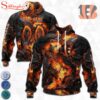 Custom Name And Number NFL Cincinnati Bengals Lava Pattern 3D Hoodie Shirt