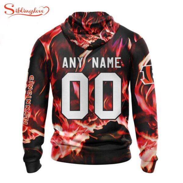 Custom Name And Number NFL Cincinnati Bengals Skull Happy Halloween 3D Hoodie Shirt