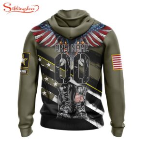 Custom Name And Number NFL Cincinnati Bengals Veterans Honor The Fallen 3D Hoodie Shirt