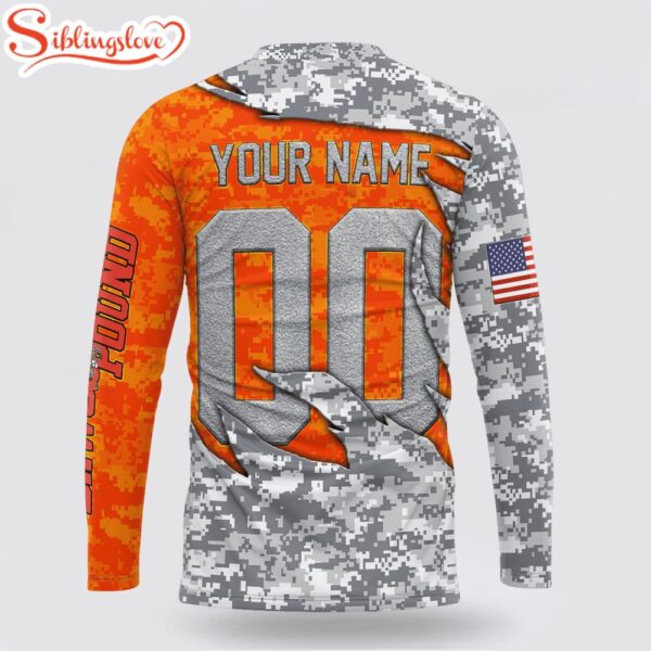 Custom Name And Number NFL Cleveland Browns Camo US 3D Sweatshirt Gift For Fans