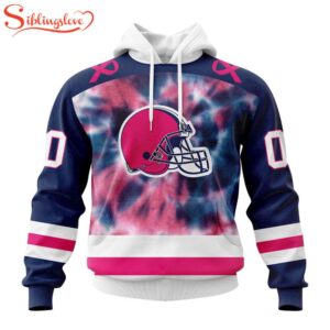 Custom Name And Number NFL Cleveland Browns Pink Fight Breast Cancer Hoodie