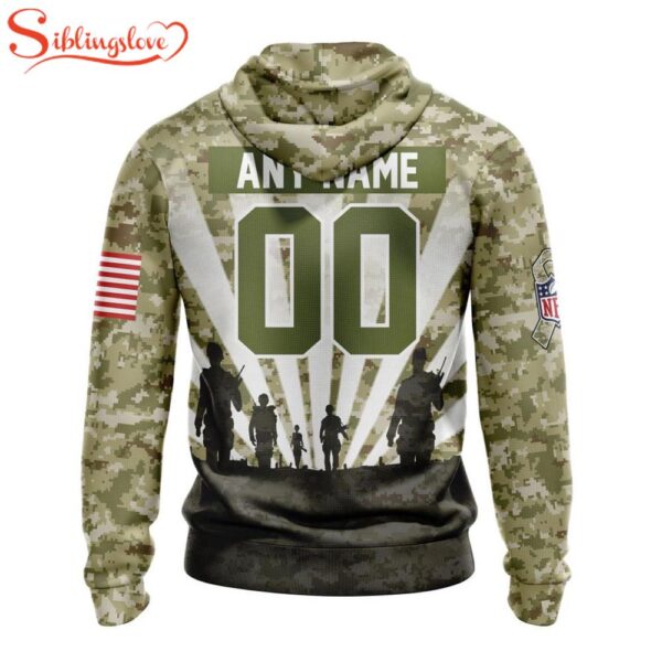 Custom Name And Number NFL Cleveland Browns Salute To Service Honor Veterans Hoodie