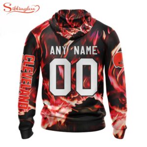 Custom Name And Number NFL Cleveland Browns Skull Happy Halloween 3D Hoodie Shirt