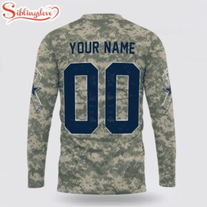 Custom Name And Number NFL Dallas Cowboys Camo Mascot All Over Print SweatShirt