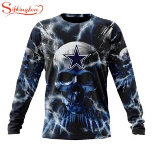 Custom Name And Number NFL Dallas Cowboys Expendables Skull Halloween 3D Sweatshirt