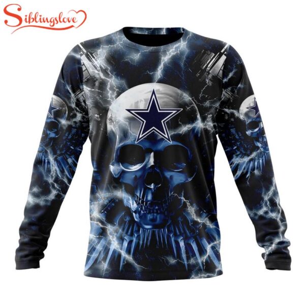 Custom Name And Number NFL Dallas Cowboys Expendables Skull Halloween 3D Sweatshirt