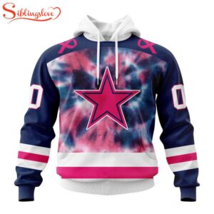 Custom Name And Number NFL Dallas Cowboys Pink Fight Breast Cancer Hoodie