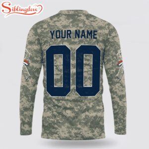 Custom Name And Number NFL Denver Broncos Camo Mascot All Over Print SweatShirt