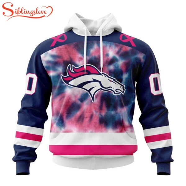 Custom Name And Number NFL Denver Broncos Pink Fight Breast Cancer Hoodie