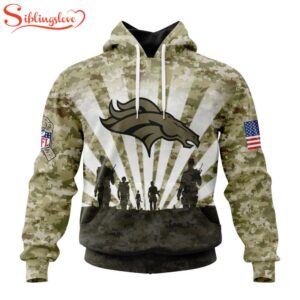 Custom Name And Number NFL Denver Broncos Salute To Service Honor Veterans Hoodie