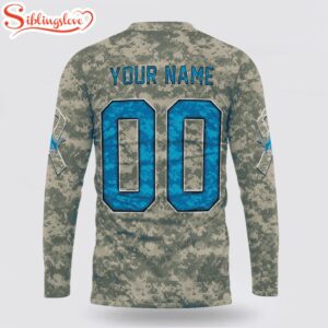 Custom Name And Number NFL Detroit Lions Camo Mascot All Over Print SweatShirt