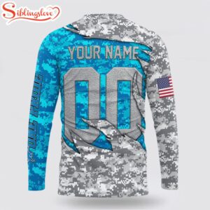 Custom Name And Number NFL Detroit Lions Camo US All Over Print SweatShirt