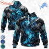 Custom Name And Number NFL Detroit Lions Lava Pattern 3D Hoodie Shirt