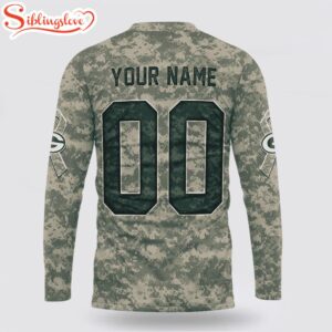 Custom Name And Number NFL Green Bay Packers Camo Mascot All Over Print SweatShirt