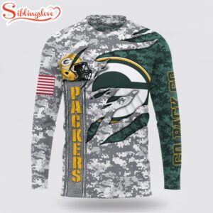 Custom Name And Number NFL Green Bay Packers Camo US All Over Print SweatShirt