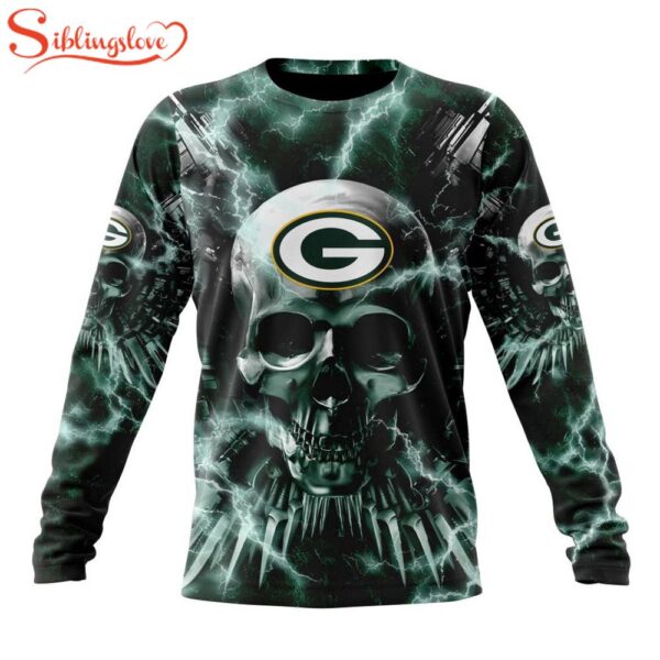 Custom Name And Number NFL Green Bay Packers Expendables Skull Halloween 3D Sweatshirt